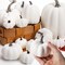 16 Artificial White Pumpkins, Assorted Sizes Fake Faux Rustic Harvest Farmhouse Pumpkins for Halloween, Thanksgiving, Fall, and Autumn Season Decorations.
